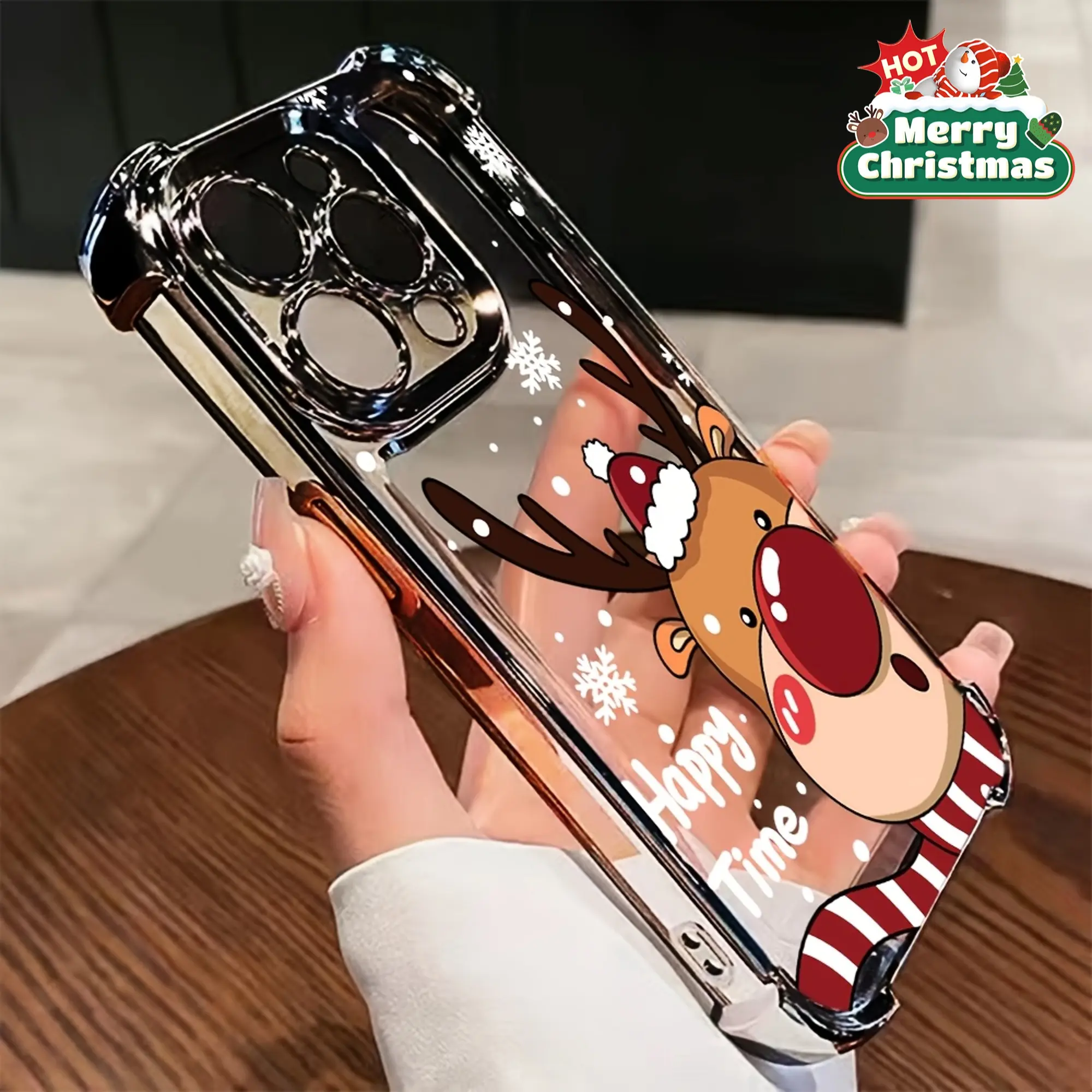 Cute Christmas snowflake cartoon phone case, compatible with iPhone 17/16/15/14/13/12/11/X/XS/XSMAX. Designed with Christmas patterns, it is the perfect Christmas gift for friends, family, or yourself., Accessories, Smartphone, Cellphone