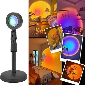 Sunset Table Projector Lamp, Remote Control 180° Adjustable Rotation USB LED Night Light for Bedroom Living Room Party Photography Mother’s Day Gift,Party gifts, party supplies