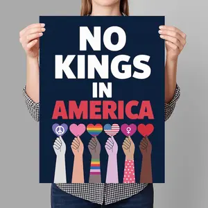 Printable Anti-Trump Protest Sign - 1776 "No Kings In America Since" Message, Home Decor Products, March Decorations Artwork, Room Accent Poster & Print