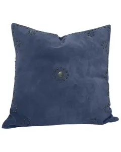 Hiend Accents Unisex Western Suede Antique Silver Concho And Studded Pillow - Pl5030-Os-Na