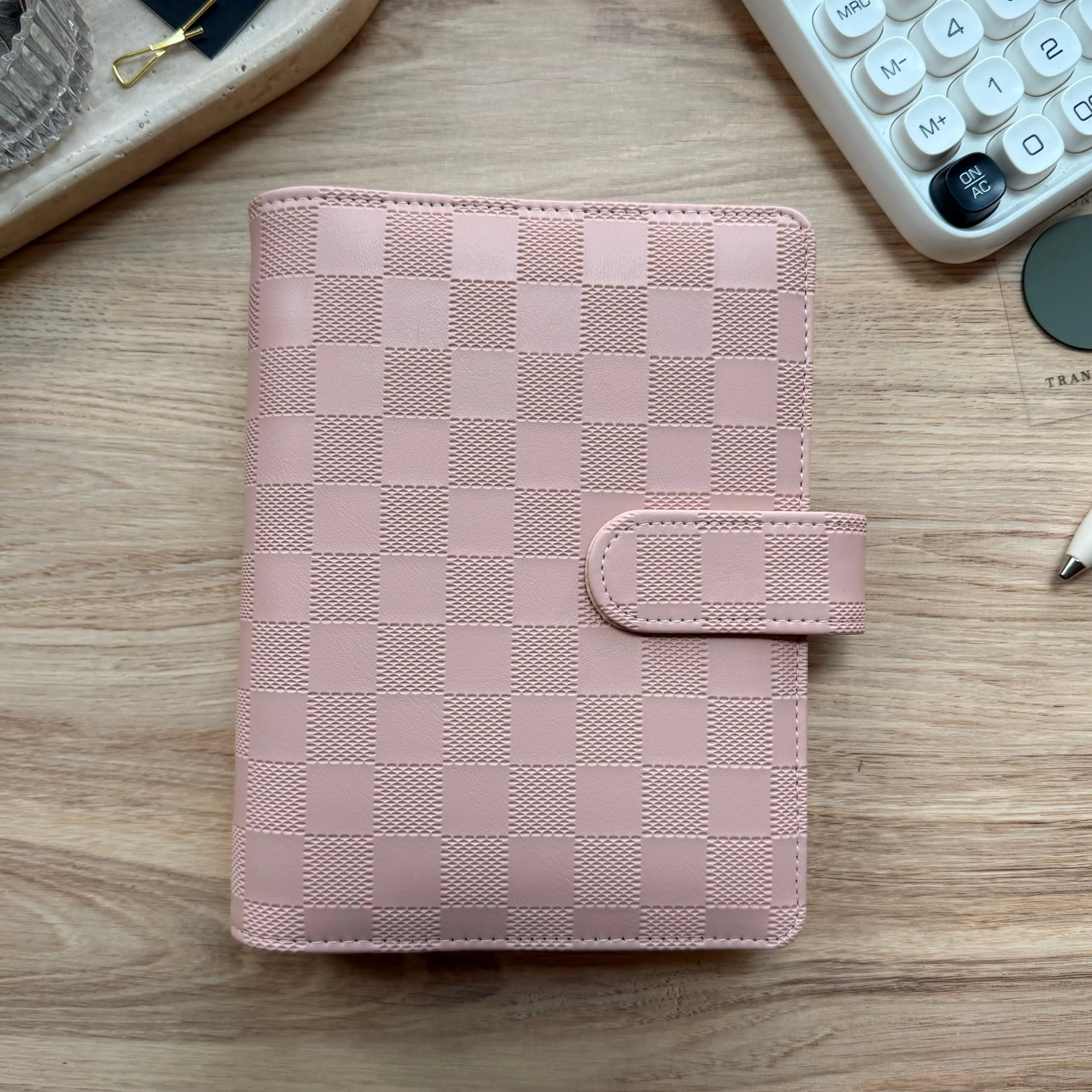 A6 Cash Stuffing Binder, Cotton Candy Soda Design, Checkmate Collection, Checkered Cover, A6 Inserts