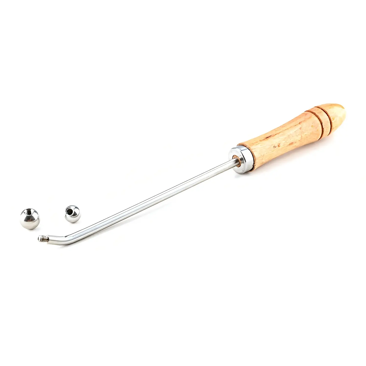 Brass Instrument Dent Repair Tool - 3 Ball Roller with Wooden Handle for French Horn, Trombone, Trumpet (Professional Grade)