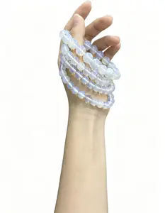 Natural Opal Beaded Bracelet, 8mm Round Beads, Handmade Gemstone Jewelry for Women and Men