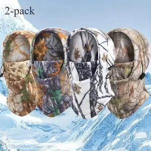 Thermal Two-Piece Set with Camouflage Hats, Perfect for Outdoor Activities like Cycling, Skiing, Hiking, and Hunting, Ideal Winter Face Mask for Cold Weather Protection
