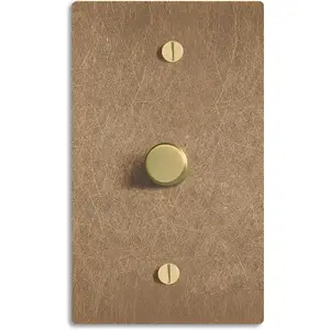 SELECT Vintage Brass Dimmer Light Switch, 1 Way Rotary Dimmer, TRIAC/Leading Edge Dimmable LED Light Switch, 15A 120V AC with Brass Knob, Faceplate & Dimming Module, UL Listed