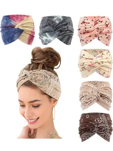 Bohemian printed combination headband, suitable for girls' headband, fashionable and comfortable elastic headband, Workout headband, Chic headbands, can run and exercise, suitable for a variety of occasions.