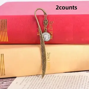 Vintage Bookmark, Clock Design Bookmark, Creative Bookmark for Home Outdoor Library Learning Reading