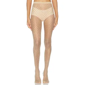 Wolford Multicolored Dot Tights in Fairly Light & Black