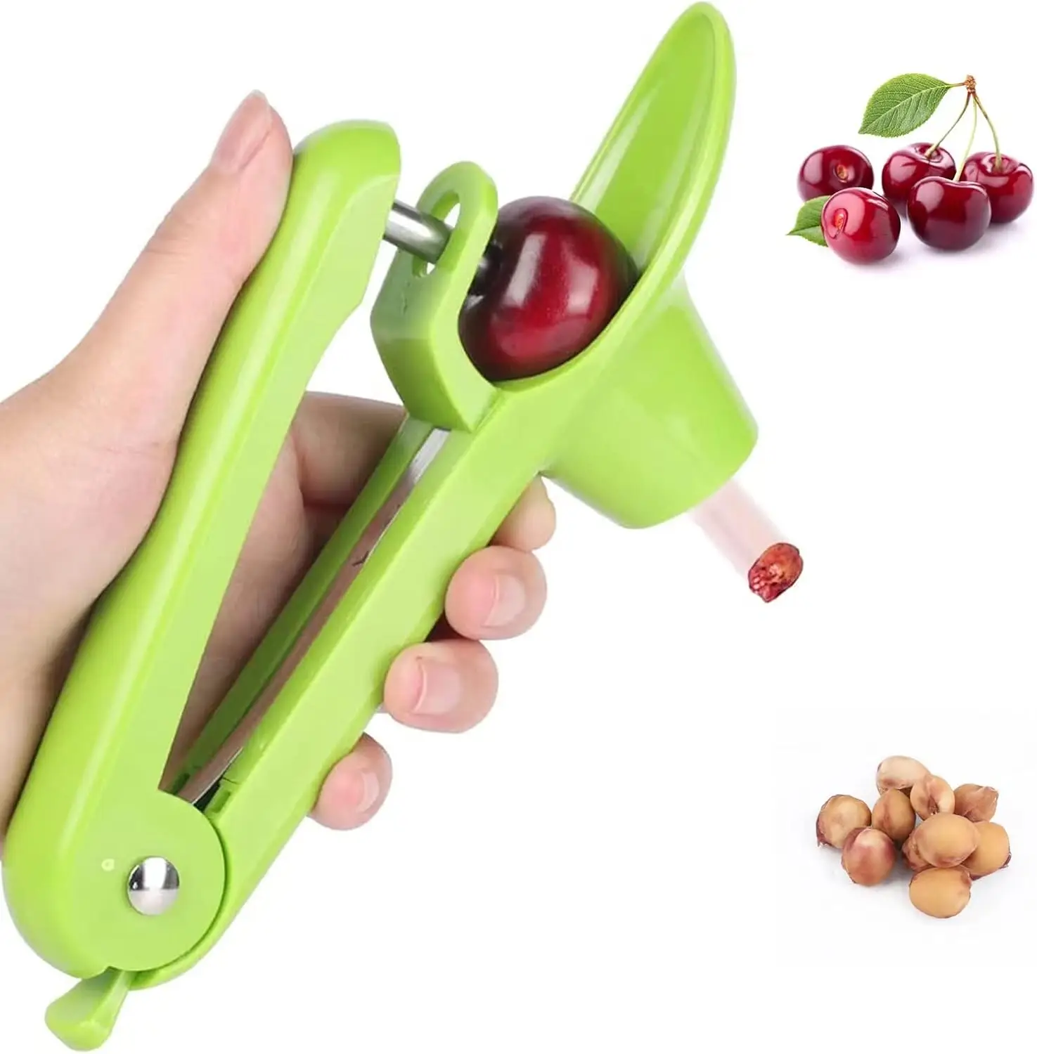 Heavy-Duty Cherry and Olive Pitter Corer Tool (Green) - TikTok Viral 2024, Ideal for Halloween Decoration 2024 Fruit Kitchen