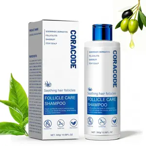 CORACODE Botanic Follicle Care Shampoo for Folliculitis – Tea Tree Oil, Willow Bark & Herbal Extracts – Clarifying Shampoo for Itchy, Oily, Flaky & Sensitive Scalp, Scalp Buildup & Dry Dandruff Care, 10.58 Fl Oz