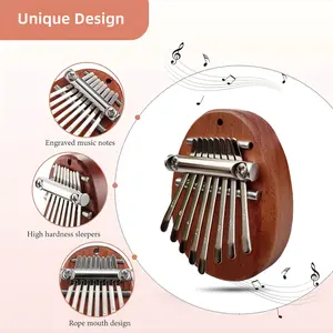 POGOLAB Mini Thumb Piano 8 Key Finger Thumb Piano Small Heart Oval Bear Kalimba Mini Hand Musical Instruments Gifts for Kids Adults Beginners Christmas Birthday Party