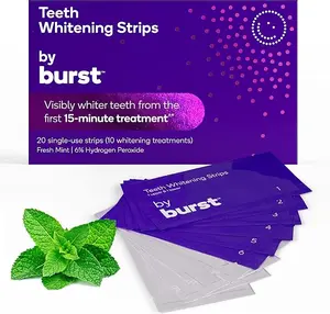 BURST Teeth Whitening Strips for Sensitive Teeth, No-Slip Grip, Dental White Strips Kit, 20 Strips, 10 Treatments, Visibly Whiter Teeth After One Use