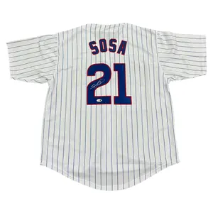 Sammy Sosa Autographed Chicago (Pinstripe #21) Custom Jersey - JSA