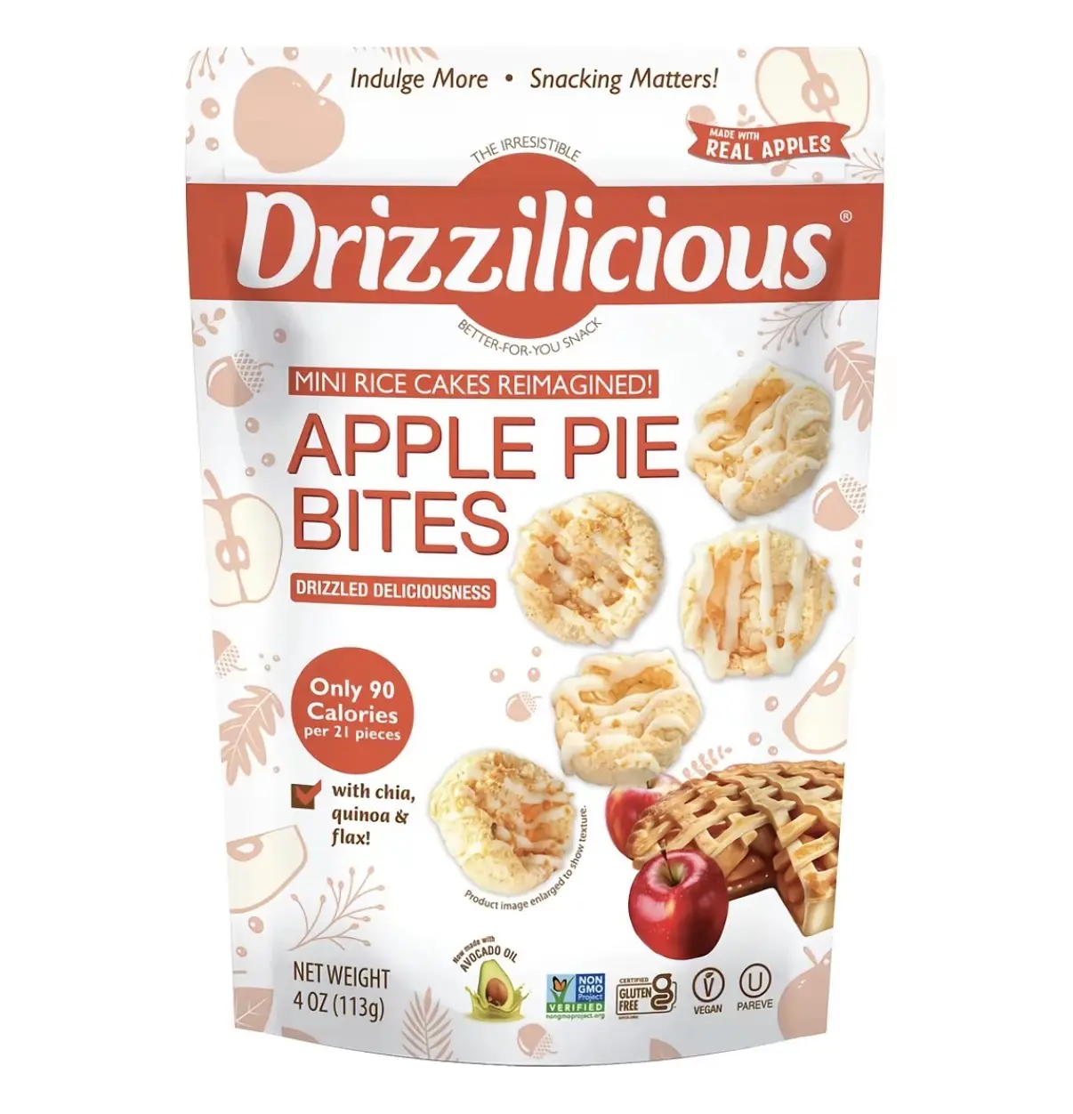 NEW! Drizzilicious Apple Pie Mini Rice Cakes - 4 oz.