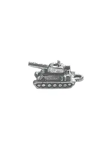 Silver Army Tank Pewter Charm Pendant | Travel Charm