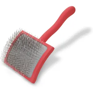 Big G Dog Slicker Brush for Dogs (Goldendoodles, Labradoodles, Poodles), Groom Like a Professional, Fluff Detangle Style, Saves Time Energy, Coral, Large