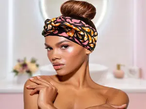 Satin Lined Hair Wrap – African Print Edge Protection Headband, Leopard Scarf, Hair bow, Hair accessory, Edge Control, Edge Control Natural