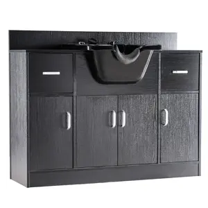 BarberPub Artist Shampoo Backwash Sink Station with Bowl for Hair Stylist Barber Storage Cabinet 7139 - Modern Design, Durable & Eco-friendly, Multiple Function, Ergonomics Design, Organized Storage