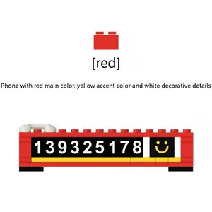 Fun DIY Building Block Parking Sign | Creative Temporary Phone Plate for Cars - Customizable Assembly, Privacy Protection, 3M Fixed, Cute & Unique Car Accessory