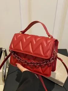 Women's Fashionable Quilted Design Handbag, Casual Versatile Chain Strap Crossbody Bag for Daily Used, Trendy All-match Commuter Bag