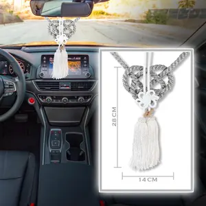 New Vip Charm JDM Fusa White Kiku JP Knot Silver Kin Tsuna Rope