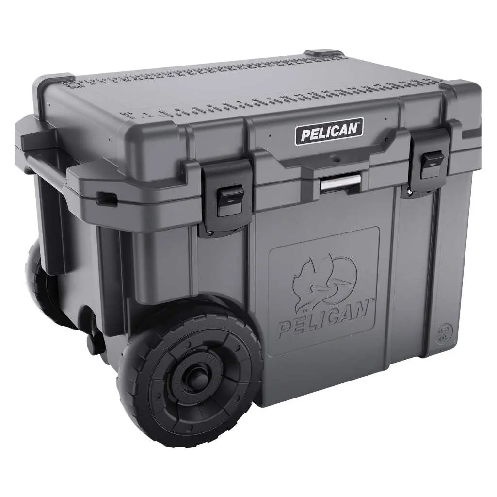 Pelican 45QT Elite Heavy-Duty Wheeled Cooler, Hard-Sided Insulated Ice Chest with 7-Day Ice Retention & Bottle Opener, Bear-Proof, Insulated Cooler, Hard Cooler