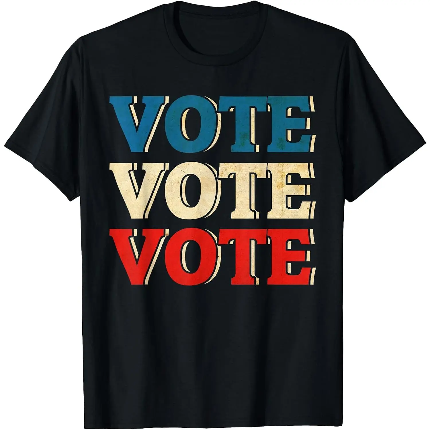 Vote Vintage Retro Go Vote Presidential Election Voter T-Shirt Womens Cotton Short Sleeve Summer Casual Graphic Crew Neck Tee Black