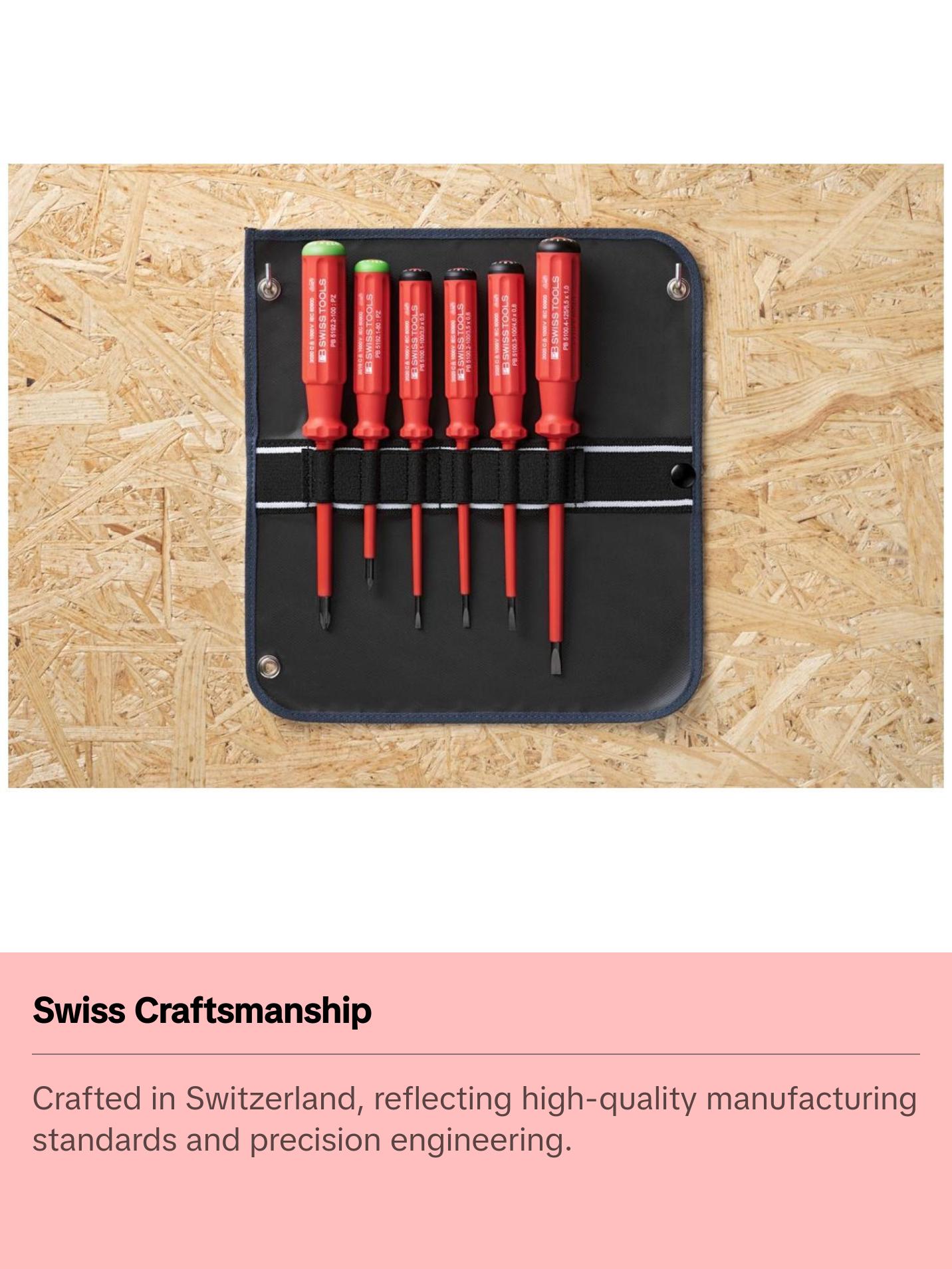 PB Swiss Tools PB 5543 Classic VDE Screwdriver Set, Slim, 6pcs