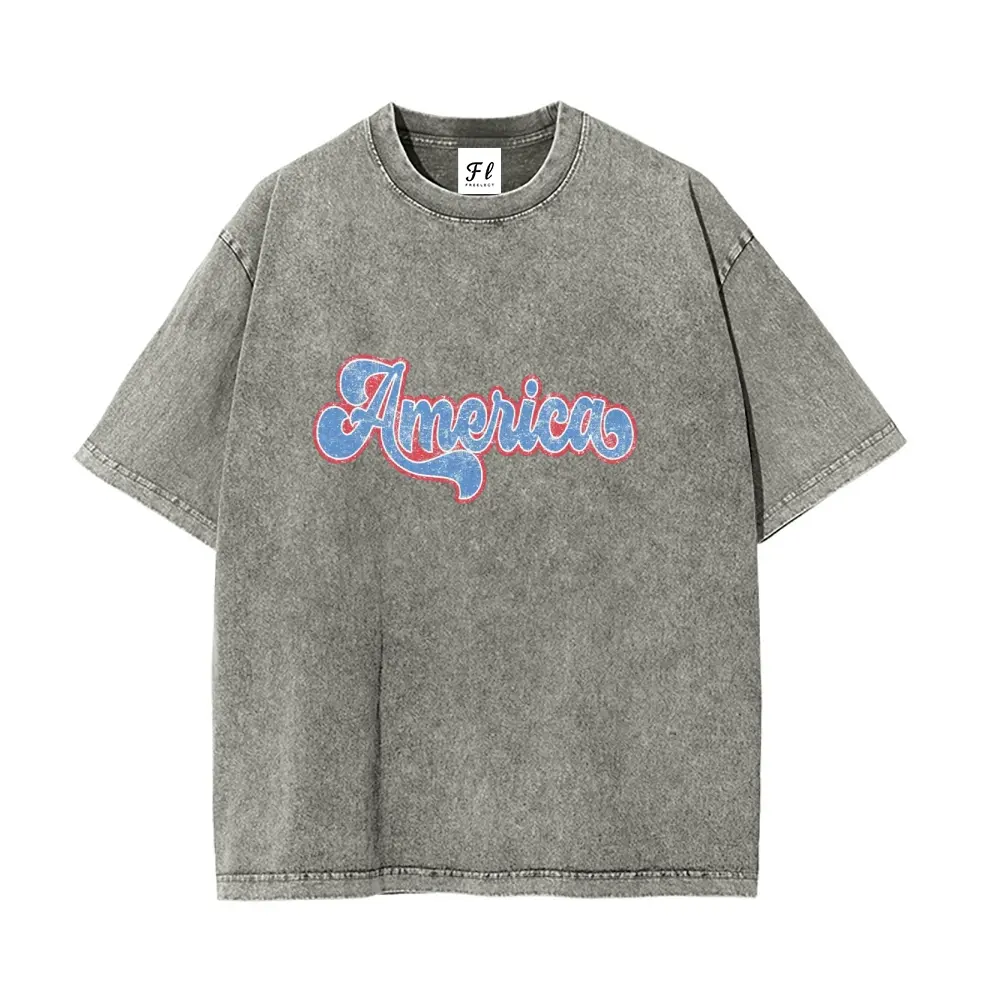 Graphic Tees Acid Washed Y2K Vintage Oversized Streetwear Cotton