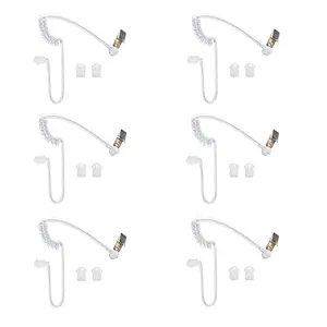 Compatible with Motorola, Baofeng, Kenwood, Retevis, Midland,Icom and Other Two Way Radio Clear Acoustic Coil Tube Replacement Kit  with 12 Replaceable placement Earbuds for Walkie Talkie Headset for Security, Police and Law Enforcement Use（6 pcs）