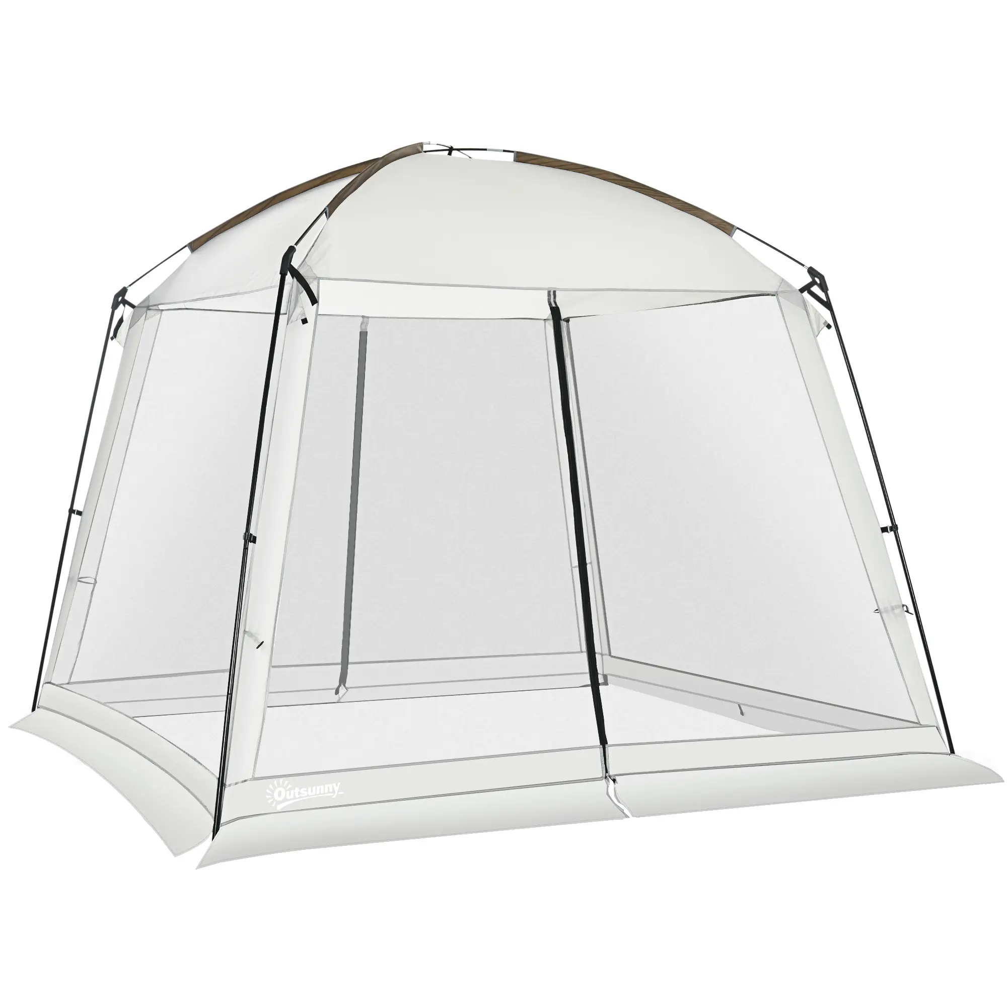 Outsunny 10'x10' UV50+ Portable Gazebo Screen House Room - 2 Doors, Carry Bag, Easy Setup for Patios, Outdoor Camping (UV Protected Outdoor Furniture Shelters)