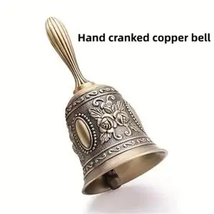 Brass Hand Bell, Traditional Call Bell For Wedding Party, Hand-played Percussion Instrument For Kids and Adults