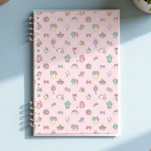 Sanrio - Style A5 Lined Notebook, Cute Pastel - Pink Pattern With Characters, Cheerful Whimsical Design, Ideal For Daily Planning, Office & Personal Use, High - Quality Paper, Durable Cover, Perfect For Organizing Notes & Ideas