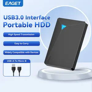 EAGET Portable External Hard Drive USB 3.0 High-Speed 5Gbps Transfer 250GB-5TB Ultra Slim Shockproof Plug & Play Storage for PC Mac Laptop PS4 PS5 Xbox Students Gamers Office Workers Data Backup Drive 5TB/4TB/1TB/500GB/320GB/250GB