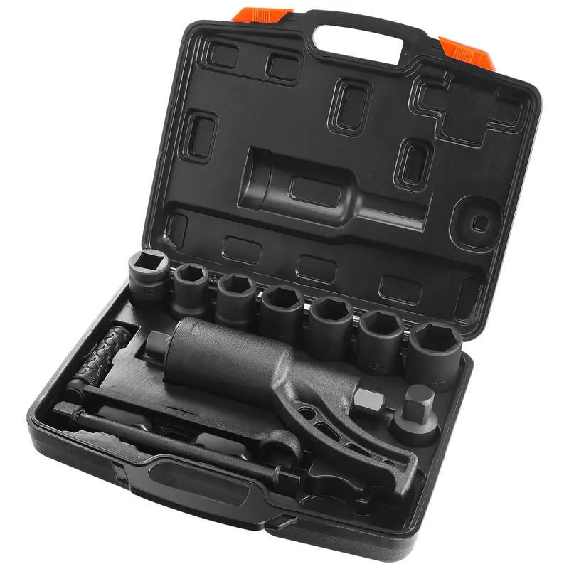 VEVOR 1 Inch Drive Torque Multiplier Lug Nut Wrench Set, Heavy Duty Tool, 1:58 Ratio Cuts Effort, 4800N.m Output Torque, Alloy Steel Remover, 1:58 4800N.m with 8 Sockets (24-38mm) & 21# Square Socket, Anti-Slip Handle, Storage Case, Car Repair Tools