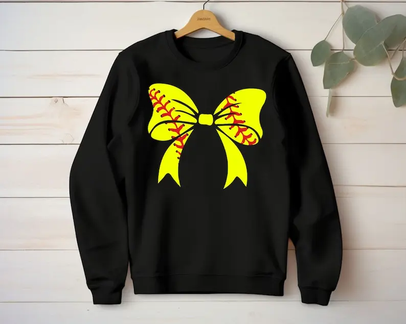 Softball Bow Sweatshirt | Sublimation Design | Sublimation Sweatshirt | Digital Download | Softball Sublimation | Coquette Bows Sweatshirt