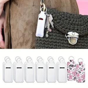 Set of 20 Sublimation Blank Chopstick Holder Wristband Keychain Lanyard Set,Wristband Lanyard Lipstick Holder and Travel Bottle Holder Keychain Set for Women Girls DIY