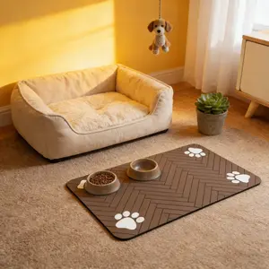 Non-Slip Feeding Mat Large/medium/small, Quick-Dry Absorbent Durable Pet Pad, Washable Reusable Dog Cat Food Tray
