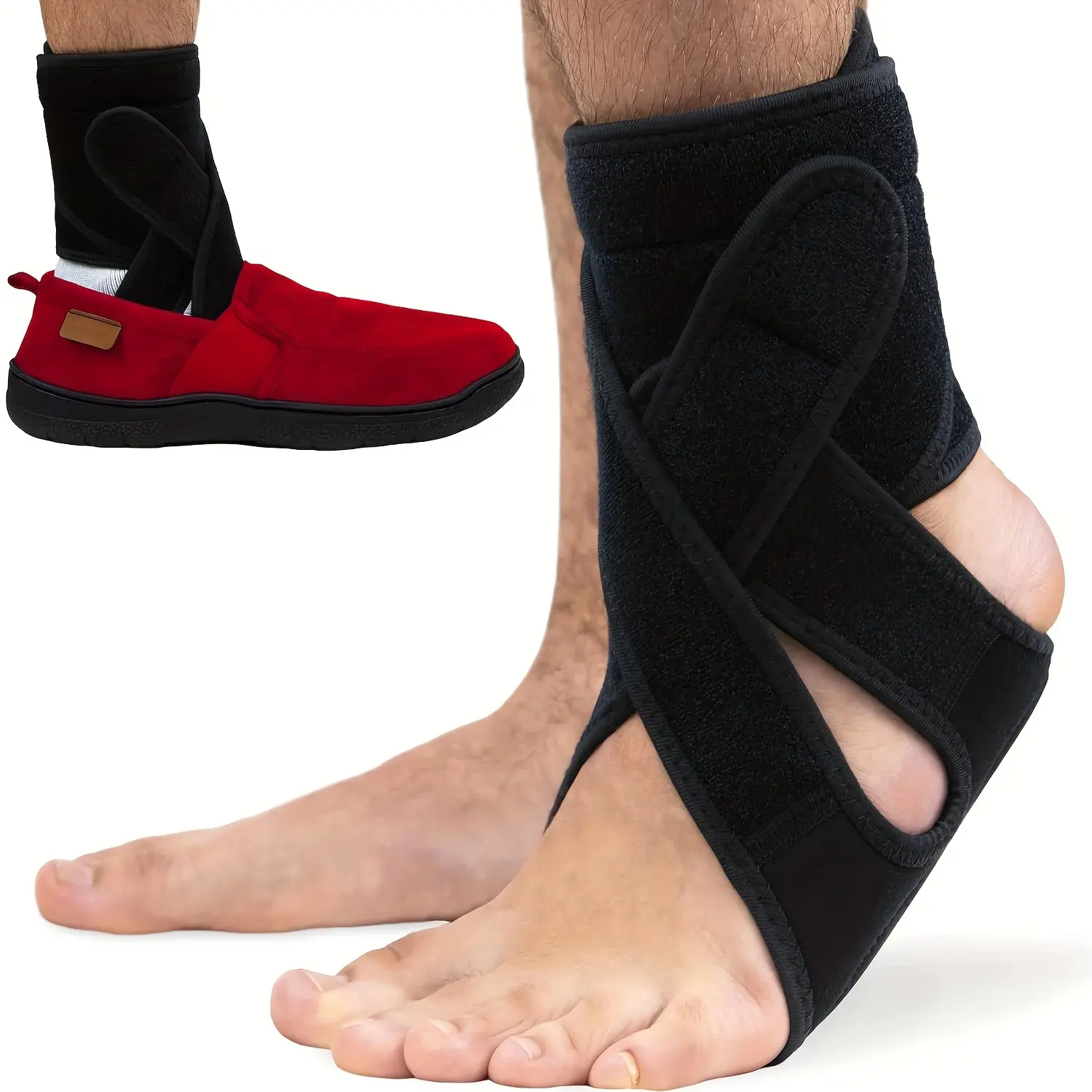Unisex Foot Drop Brace - 1pc Single Brace with Adjustable Strap, Comfortable Day Night Wear Support, Usable with Shoes or Barefoot, Soft Design for Sports & Outdoor Protective Gear Needs