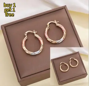 holiday party gift buy 1 get 1 free Charming Earrings - Antique Gold Plated Pendants - UniqueCircle&Geometry Mix Suitable men's small hoop earrings