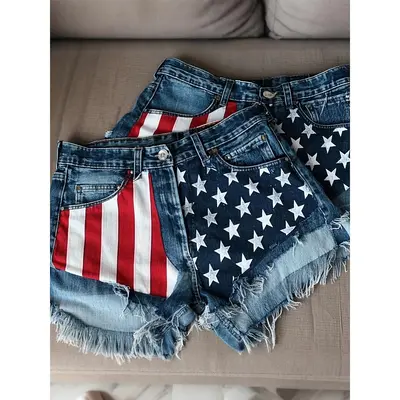 Jean Shorts Red Top 4th of July TikTok Shop