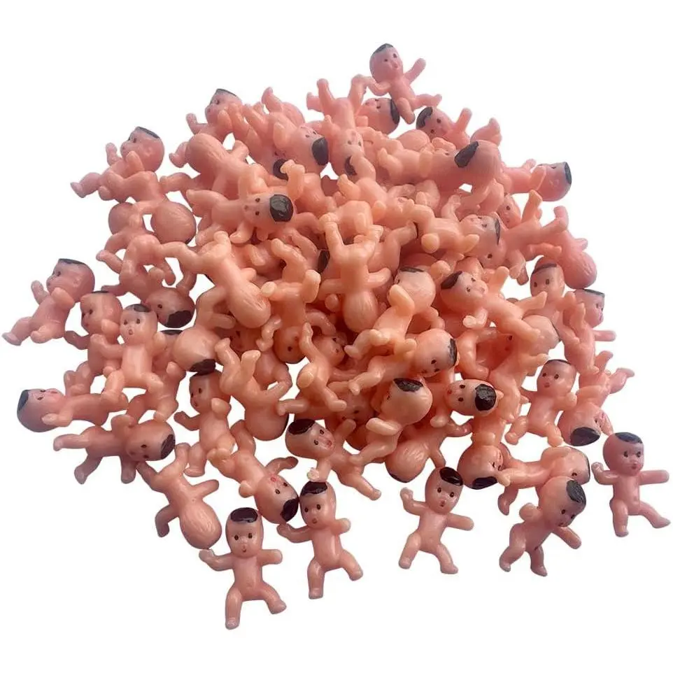 40PCS Unisex Mini Plastic Baby Figurine Set - 1 inch Decor, Party Ornaments for Baby Shower Games, Ice Cube Game, DIY Crafts