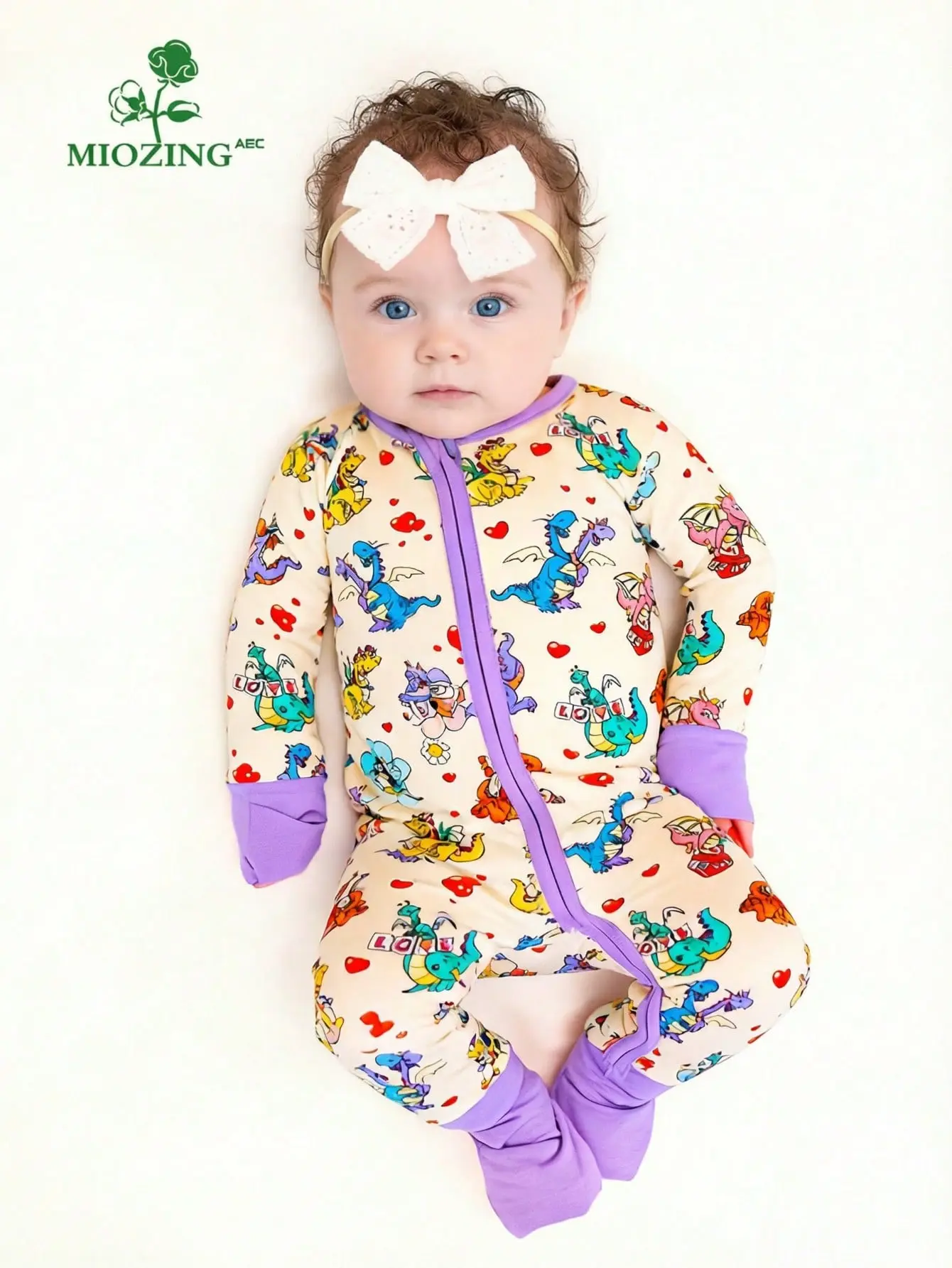 MIOZING Soft Bamboo Baby Romper, Zip-Up Convertible Footie with 2-Way Zipper, Baby  Girl Clothes,Long Sleeve,Breathable & Cozy,Perfect for Everyday Wear