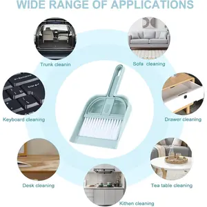 Mini Broom and Dustpan Set with Soft Durable Bristles Pink Handheld Design for Efficient Cleaning of Small Debris on Various Surfaces