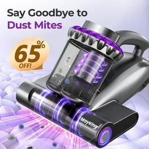 MayKing Mattress Vacuum Cleaner, 16kPa Pro Deep-Clean Bed Vacuum Cleaner with 33000 RPM/Min & 253.7nm UV-C Light, Handheld Vacuum with HEPA Filter, Ultrasonic & 149℉ Heat for Bed Sofa Crib, Model MV02