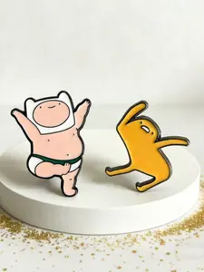 2pcs Adventure Time Baby Finn & Jack Enamel Metal Pin Set,Durable Design, Perfect Gift for Young Fans