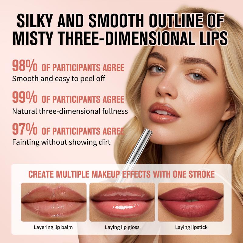 Shop Clearance Valentine's Day Gifts 4Pcs Peel Off Lip Liner Stain Set , Waterproof Nude Matte Lip Tint, Non-Fading Peel Off Lip Color, Effortless Precision & Full Coverage, 24H Color Hold - Cosmetic