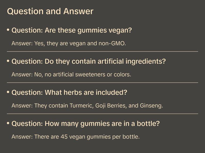 De-Stress Gummies with American Ginseng, Turmeric, and Goji - Assist with Stress Relief & Mood Boost, All-Natural Relaxation, Low-Sugar, 45 Vegan Gummies, Passion Fruit