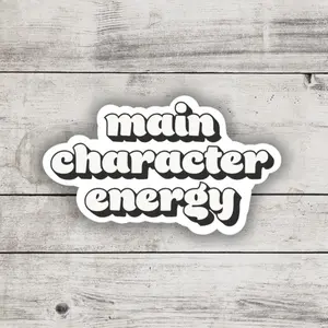 Main Character Energy Sticker, Bookish Merch, Bookworm Accessories, Kindle Laptop Decal, Booktok Sticker, Gifts For Readers Literary