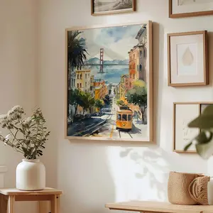 San Francisco City Oil Painting Printing, Vintage Wall Art, Wall Decor for Home Living Room Bedroom Study Room, Poster